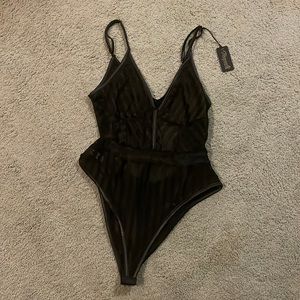 NWT XL black mesh teddy